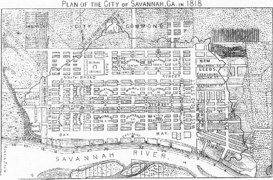 Plan of City of Savannah, Ga. in 1818